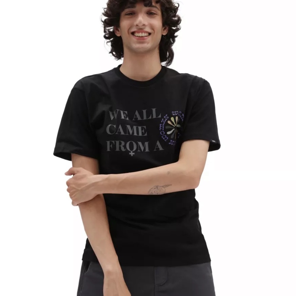 Vans Womens Day Black Short Sleeve T Shirt We all came from a woman